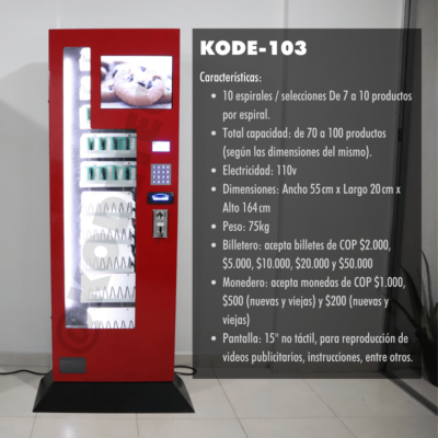 Máquina Vending Vertical Dispensadora Delgada Espacios Pequeños – Bucaramanga