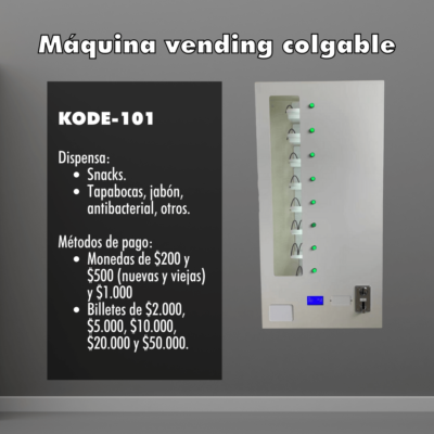 Máquina Vending Colgable Dispensadora, Acepta Solo Monedas – Bucaramanga