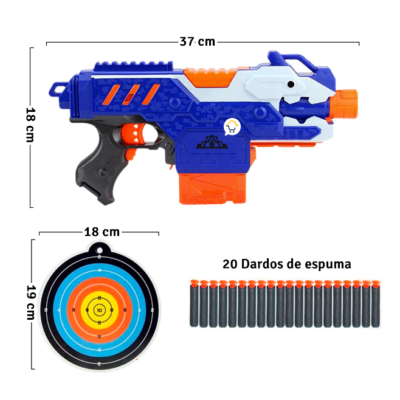 Metralleta Lanza Dardos Automática Eléctrica + Objetivo 9927